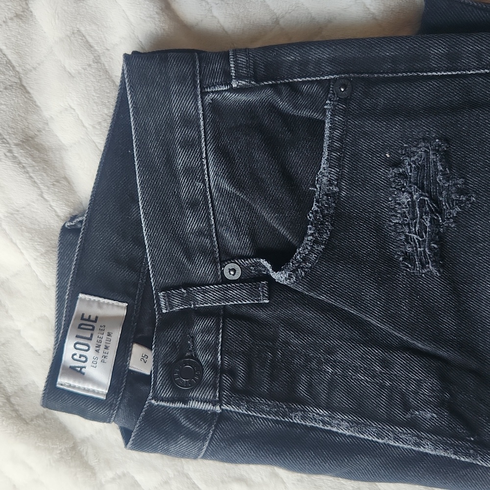 Agolde jamie high rise black denim